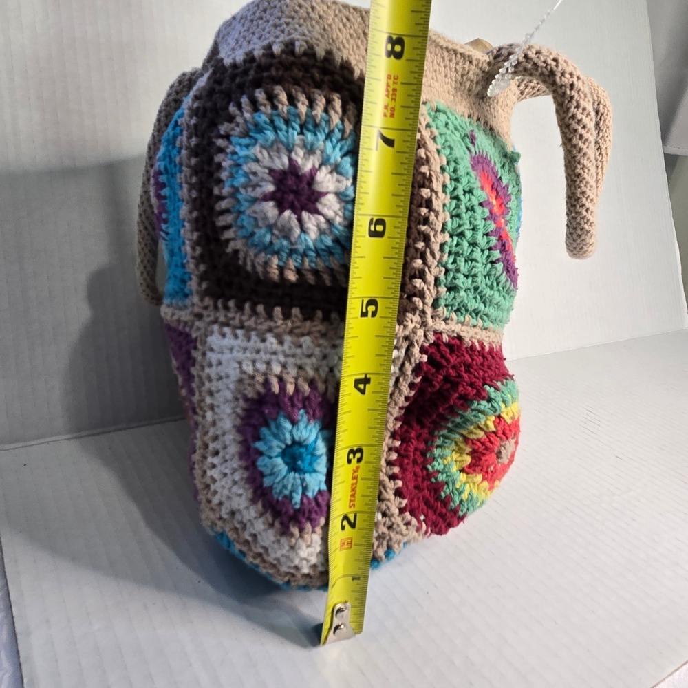Urban Outfitters Daisy Crochet Mini Tote Granny Square Boho Patchwork Small - Picture 8 of 15
